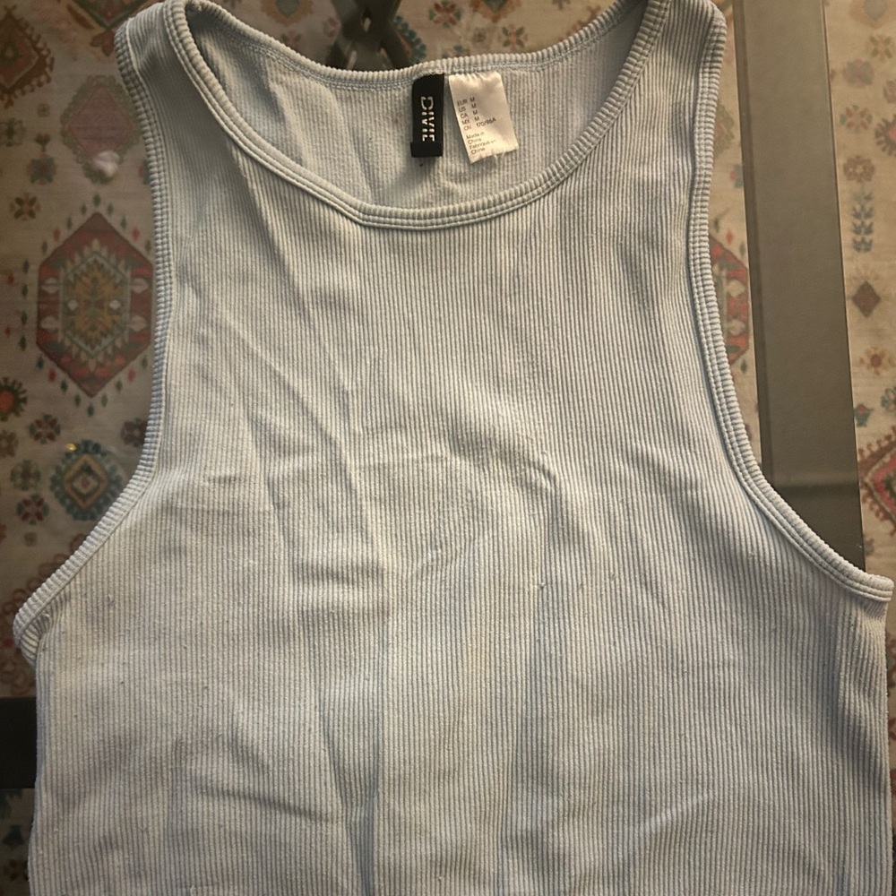 Baby blue H&M stretch material crop top